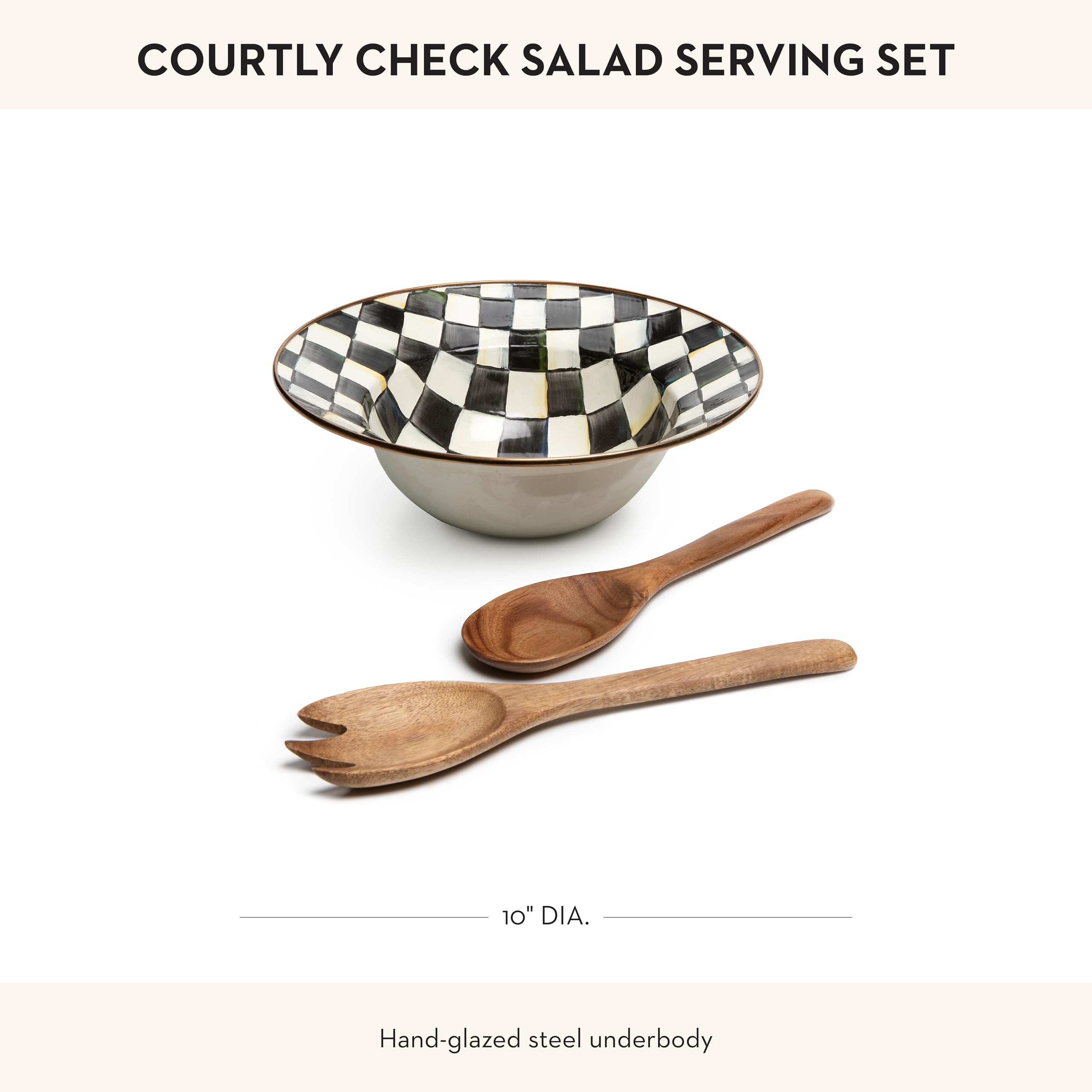 Amazon.com | MACKENZIE-CHILDS Enamel Salad Serving Set, Enamel